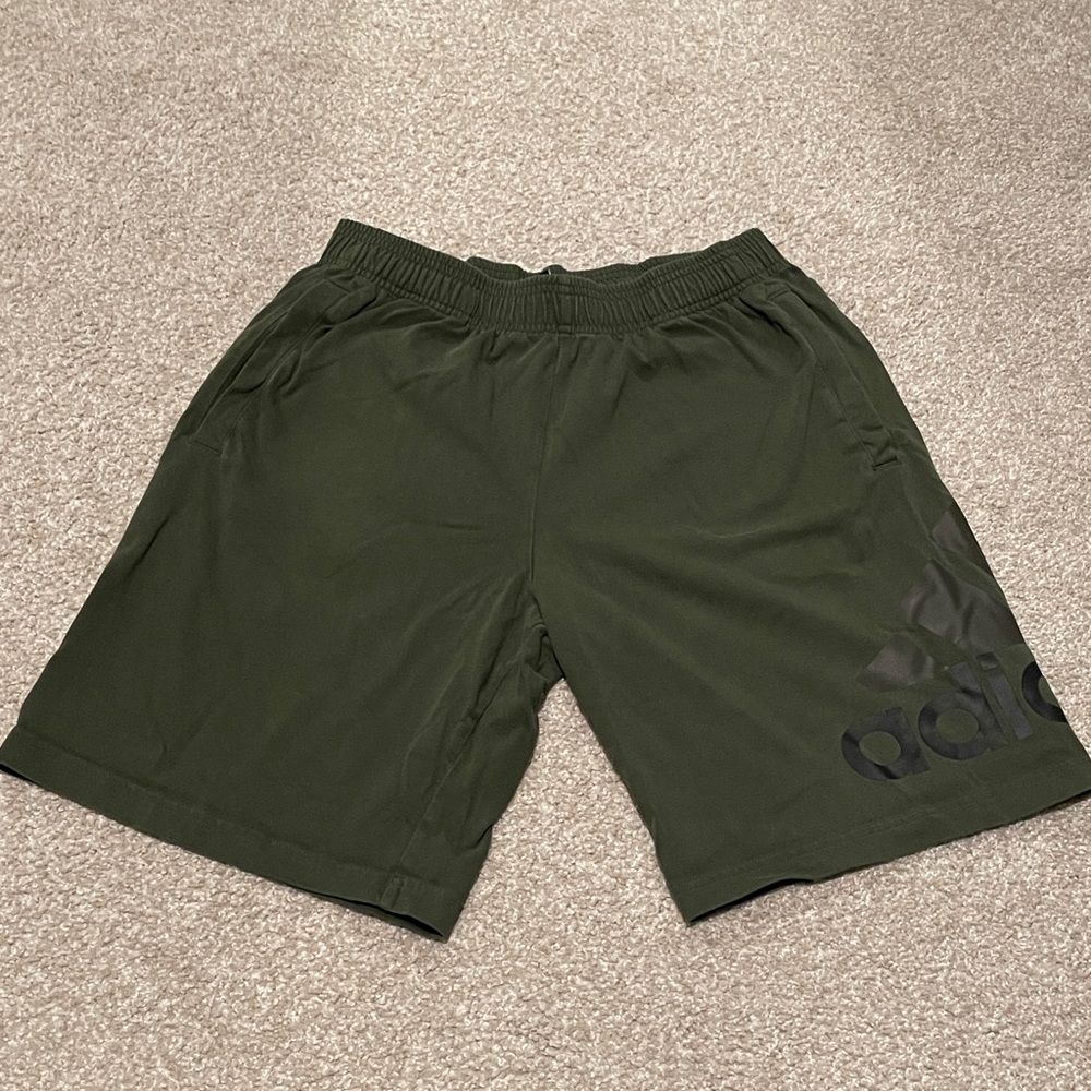 Adidas Men's Dark Green Athletic Shorts